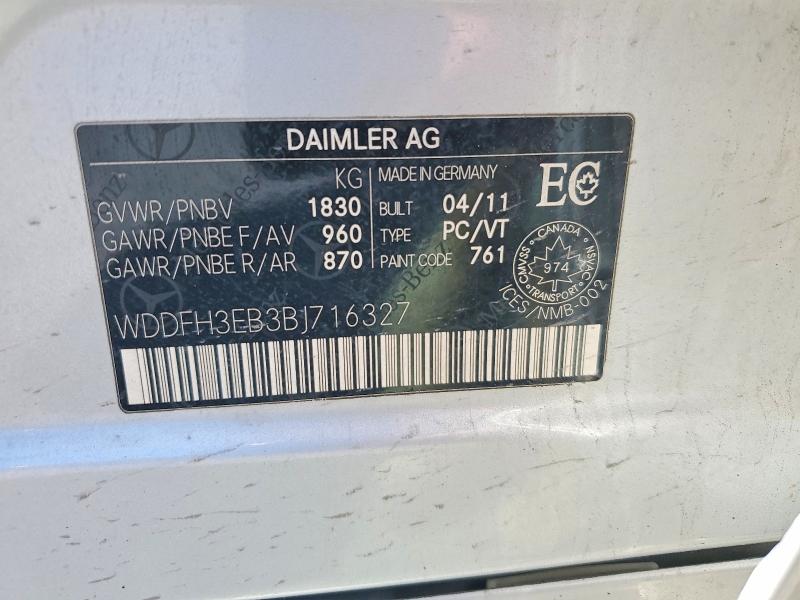 Продаж на аукціоні авто 2011 Mercedes-benz B200, vin: WDDFH3EB3BJ716327, номер лоту: 51288966