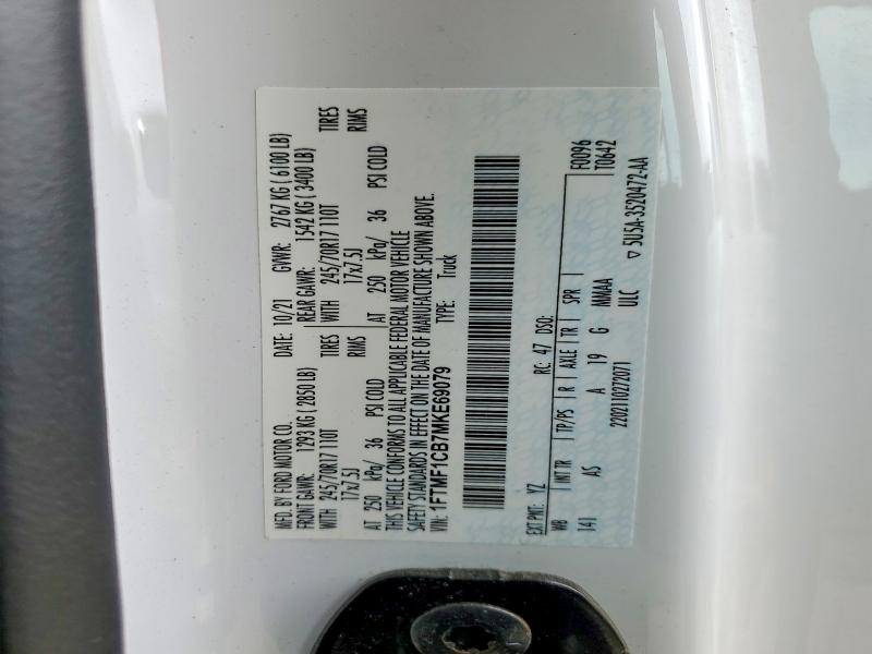 Aukcja sprzedaży 2021 Ford F150, vin: 1FTMF1CB7MKE69079, numer aukcji: 48826456