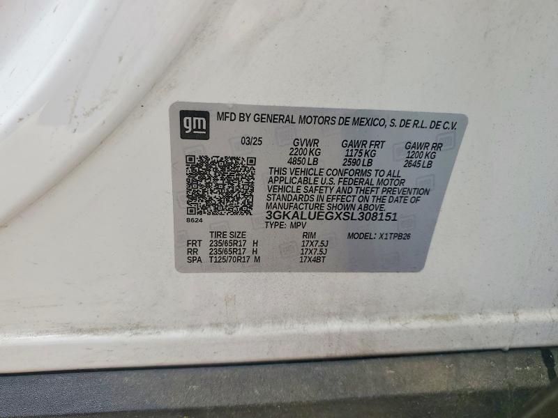 2025 Gmc Terrain მანქანა იყიდება აუქციონზე, vin: 3GKALUEGXSL308151, აუქციონის ნომერი: 49910556