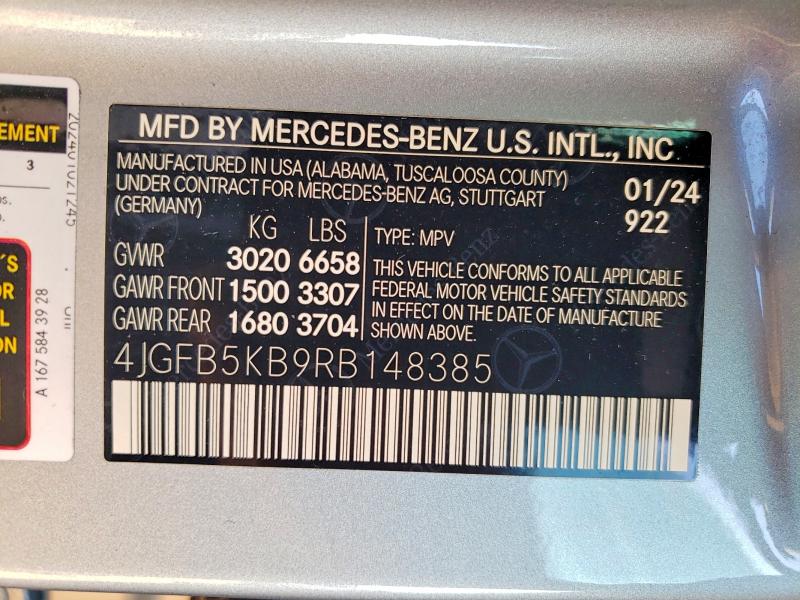 Aukcja sprzedaży 2024 Mercedes Benz Gle, vin: 4JGFB5KB9RB148385, numer aukcji: 50768276