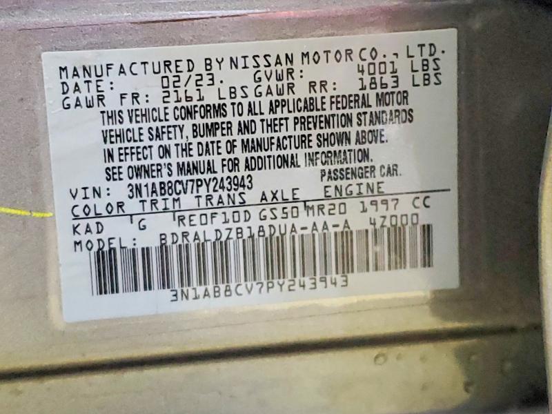 Продаж на аукціоні авто 2023 Nissan Sentra, vin: 3N1AB8CV7PY243943, номер лоту: 51881256
