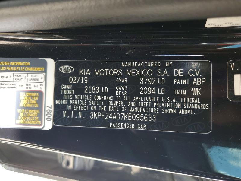 Aukcja sprzedaży 2019 Kia Forte, vin: 3KPF24AD7KE095633, numer aukcji: 49452466