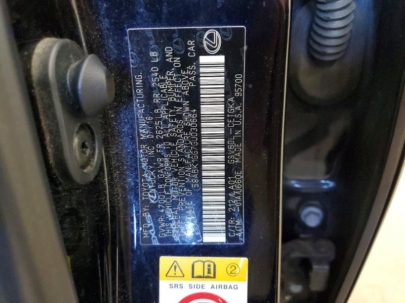 Aukcja sprzedaży 2016 Lexus Es, vin: 58ABK1GG7GU030664, numer aukcji: 51162106