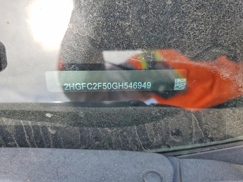 48191726 :رقم المزاد ، 2HGFC2F50GH546949 vin ، 2016 Honda Civic مزاد بيع