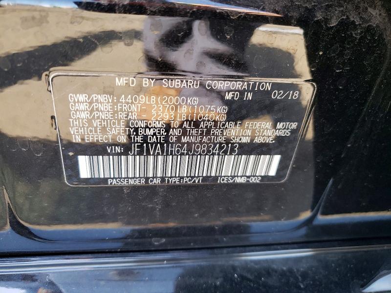 51439526 :رقم المزاد ، JF1VA1H64J9834213 vin ، 2018 Subaru Wrx مزاد بيع