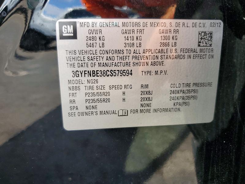 Продаж на аукціоні авто 2012 Cadillac Srx, vin: 3GYFNBE38CS579594, номер лоту: 51017506