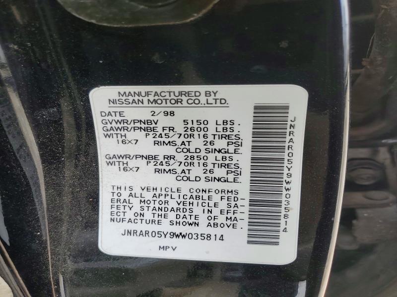 Продаж на аукціоні авто 1998 Infiniti Qx4, vin: JNRAR05Y9WW035814, номер лоту: 51187646
