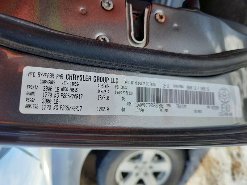 2011 Dodge Ram 1500 მანქანა იყიდება აუქციონზე, vin: 1D7RV1CT8BS627692, აუქციონის ნომერი: 47367446