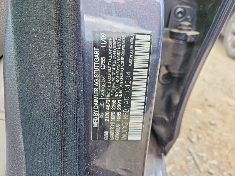 2010 Mercedes-benz C მანქანა იყიდება აუქციონზე, vin: WDDGF8BB1AR104204, აუქციონის ნომერი: 49917946