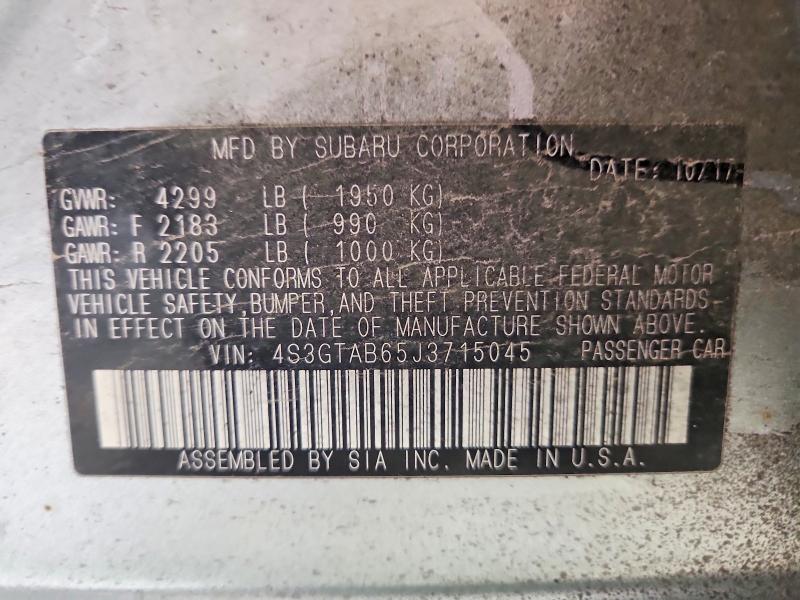 Aukcja sprzedaży 2018 Subaru Impreza, vin: 4S3GTAB65J3715045, numer aukcji: 50120826