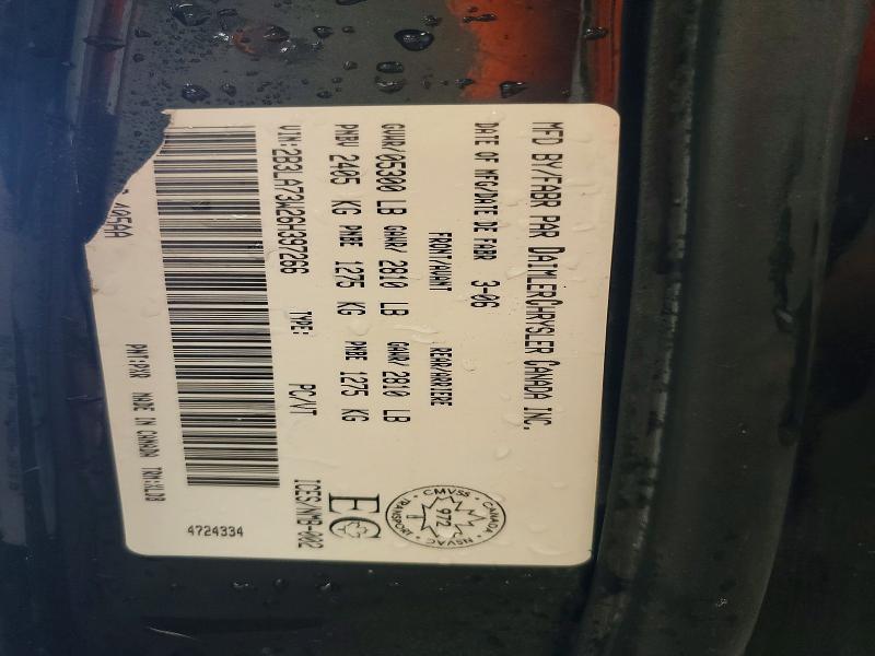 2006 Dodge Charger მანქანა იყიდება აუქციონზე, vin: 2B3LA73W26H397266, აუქციონის ნომერი: 51001456