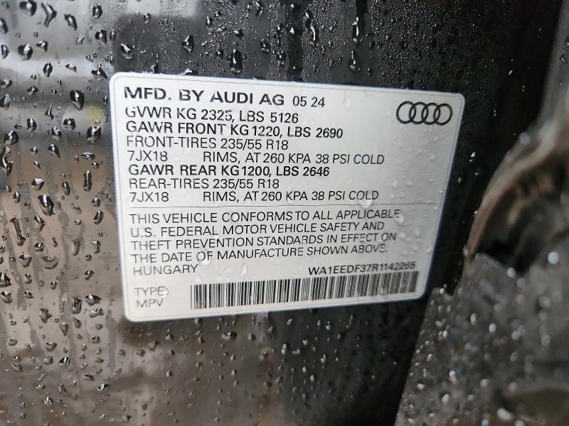 Продажа на аукционе авто 2024 Audi Q3, vin: WA1EEDF37R1142265, номер лота: 47840026