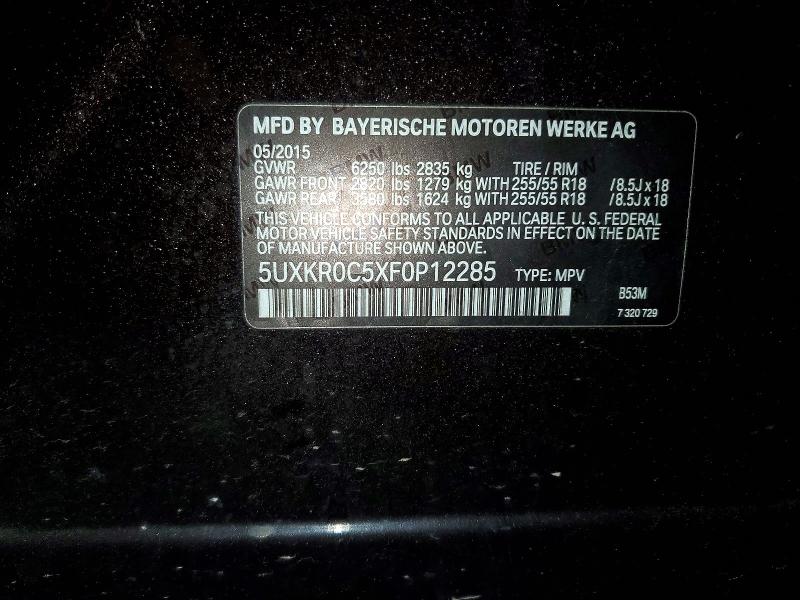 2015 Bmw X5 მანქანა იყიდება აუქციონზე, vin: 5UXKR0C5XF0P12285, აუქციონის ნომერი: 51799296