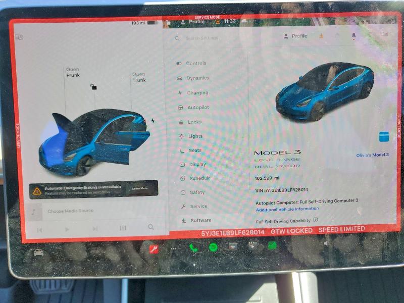 Aukcja sprzedaży 2020 Tesla Model 3, vin: 5YJ3E1EB9LF628014, numer aukcji: 50156926