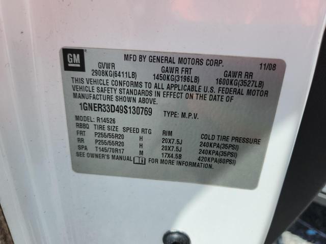 48502656 :رقم المزاد ، 1GNER33D49S130769 vin ، 2009 Chevrolet Traverse مزاد بيع