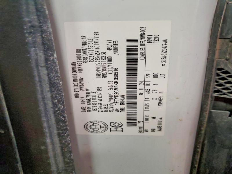 Aukcja sprzedaży 2019 Ford Transit, vin: 1FTYR2CM8KKB58516, numer aukcji: 48052606