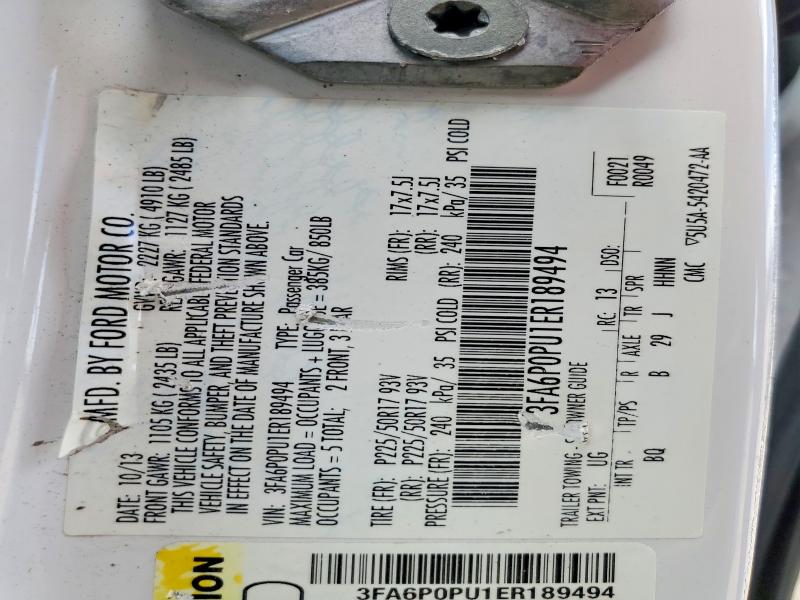 Продажа на аукционе авто 2014 Ford Fusion, vin: 3FA6P0PU1ER189494, номер лота: 49010106