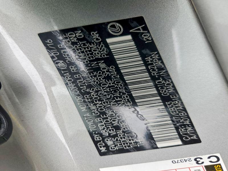 Продаж на аукціоні авто 2016 Lexus Rc, vin: JTHHE5BC4G5012446, номер лоту: 51023696