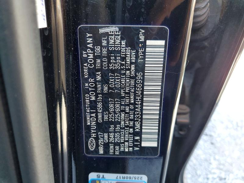 51838386 :رقم المزاد ، KM8J33A44HU466996 vin ، 2017 Hyundai Tucson مزاد بيع