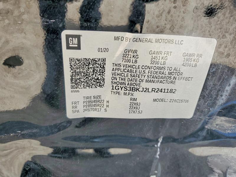 Продажа на аукционе авто 2020 Cadillac Escalade, vin: 1GYS3BKJ2LR241182, номер лота: 49571956