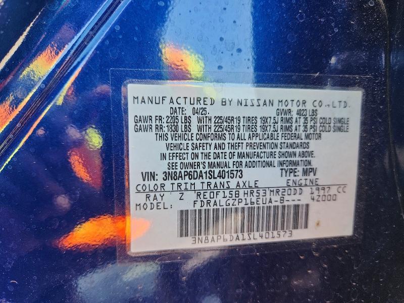 Aukcja sprzedaży 2025 Nissan Kicks, vin: 3N8AP6DA1SL401573, numer aukcji: 51547676