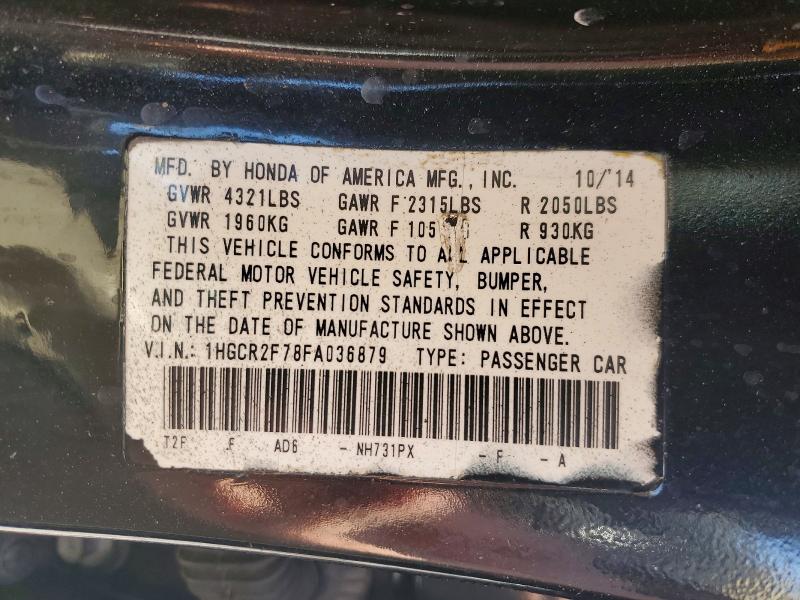 Продажа на аукционе авто 2015 Honda Accord, vin: 1HGCR2F78FA036879, номер лота: 51558846