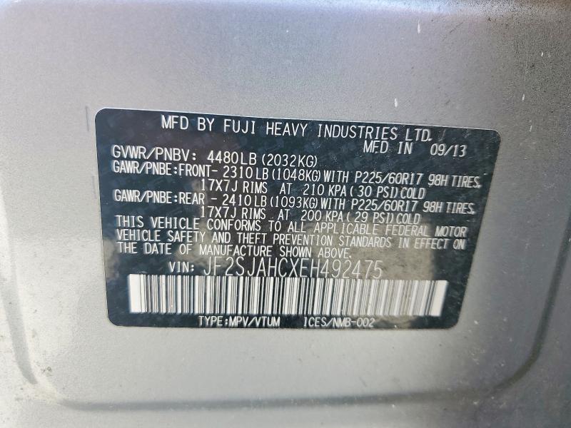 Aukcja sprzedaży 2014 Subaru Forester, vin: JF2SJAHCXEH492475, numer aukcji: 48878796