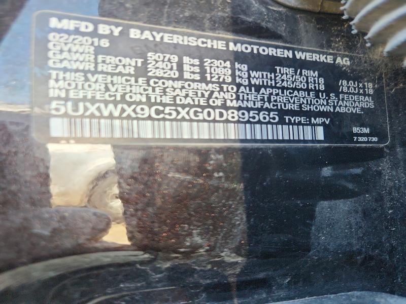 Aukcja sprzedaży 2016 Bmw X3, vin: 5UXWX9C5XG0D89565, numer aukcji: 51615056