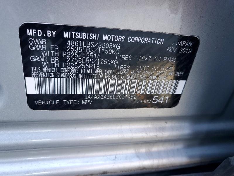 Продаж на аукціоні авто 2020 Mitsubishi Outlander, vin: JA4AZ3A36LZ021482, номер лоту: 48819036