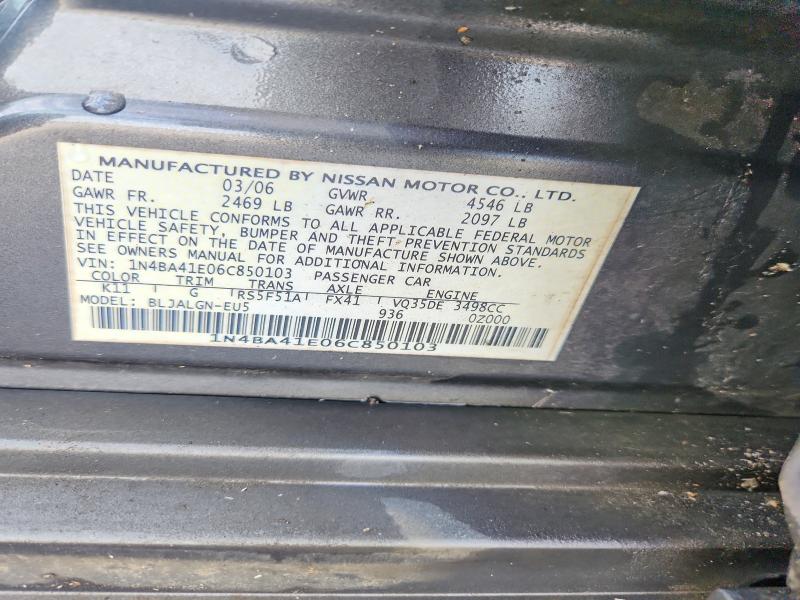 Aukcja sprzedaży 2006 Nissan Maxima, vin: 1N4BA41E06C850103, numer aukcji: 50128646