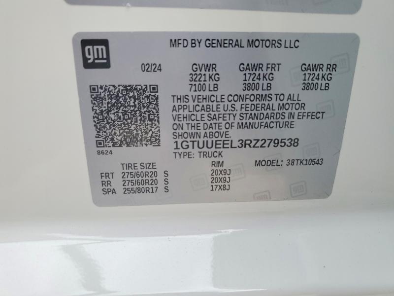 Aukcja sprzedaży 2024 Gmc Sierra, vin: 1GTUUEEL3RZ279538, numer aukcji: 51722226