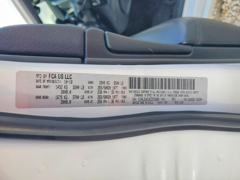 49839076 :رقم المزاد ، 1C4RJEAG1KC572094 vin ، 2019 Jeep Grand Cherokee مزاد بيع