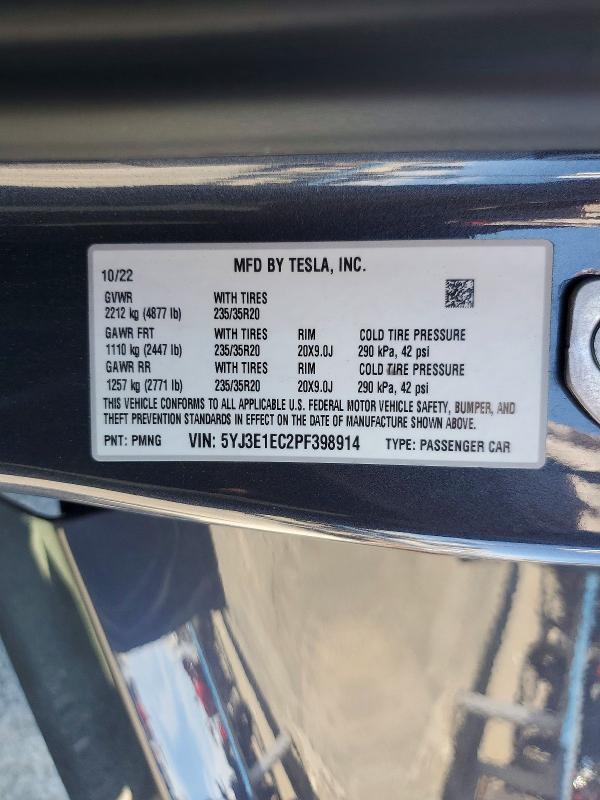 Продажа на аукционе авто 2023 Tesla Model 3, vin: 5YJ3E1EC2PF398914, номер лота: 46942516