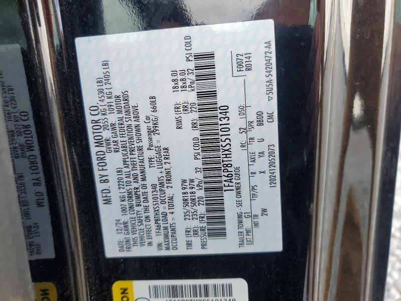 48299966 :رقم المزاد ، 1FA6P8THXS5101340 vin ، 2025 Ford Mustang مزاد بيع