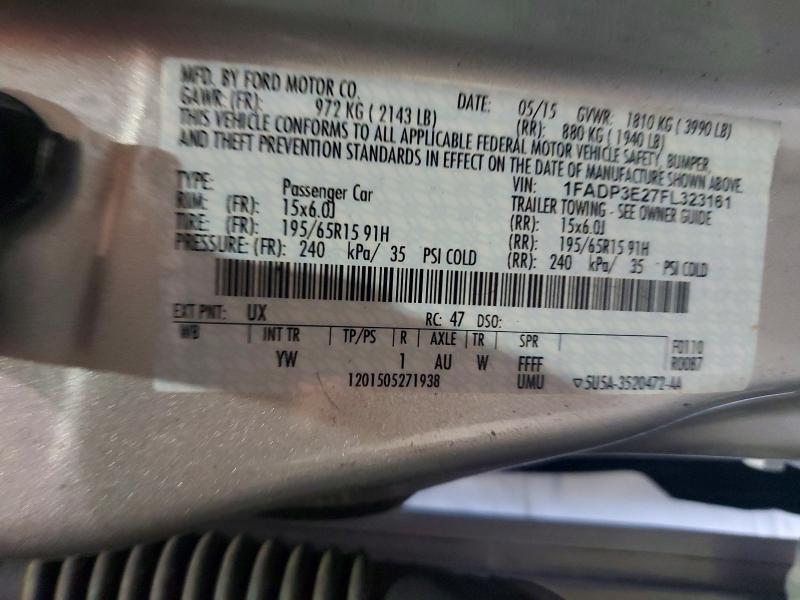 Продажа на аукционе авто 2015 Ford Focus, vin: 1FADP3E27FL323161, номер лота: 47995256