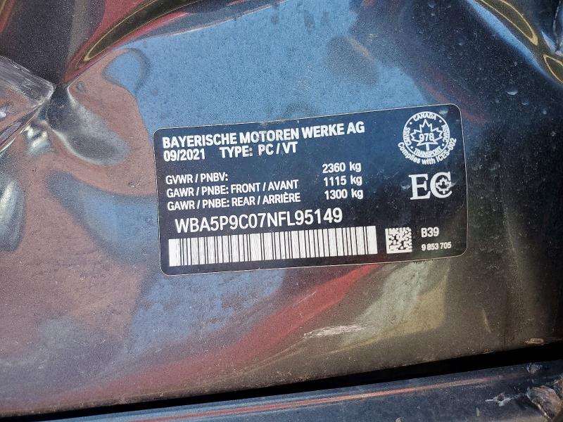 Продажа на аукционе авто 2022 Bmw 330xe, vin: WBA5P9C07NFL95149, номер лота: 50780156