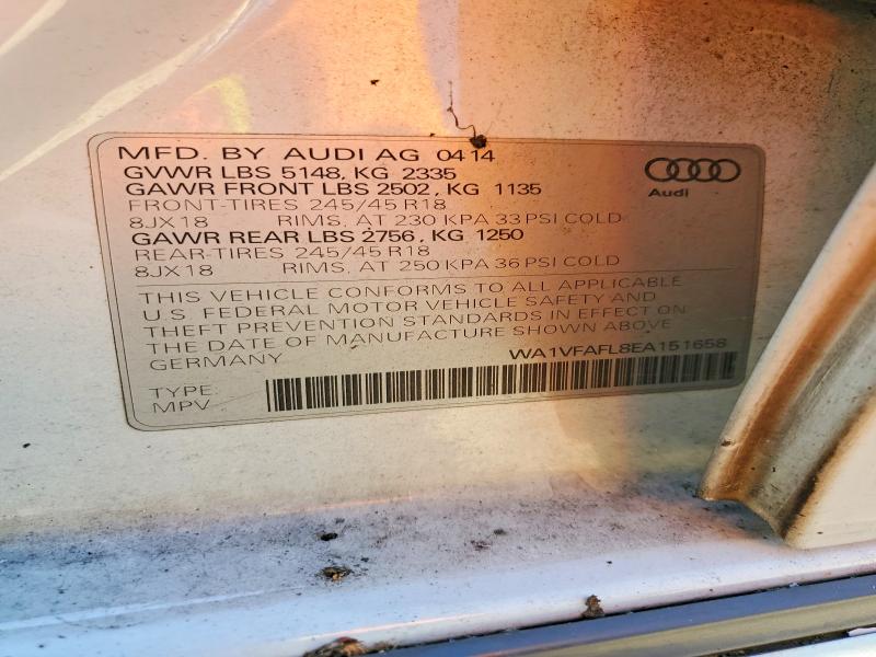 2014 Audi A4 Allroad მანქანა იყიდება აუქციონზე, vin: WA1VFAFL8EA151658, აუქციონის ნომერი: 48974236
