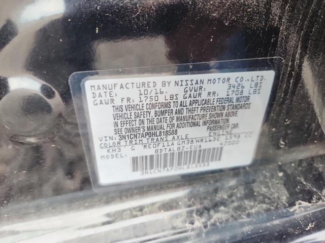 Продаж на аукціоні авто 2017 Nissan Versa, vin: 3N1CN7AP0HL818588, номер лоту: 50652976