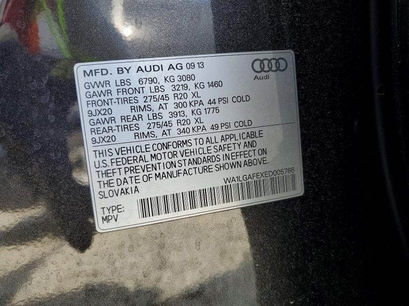 Продажа на аукционе авто 2014 Audi Q7, vin: WA1LGAFEXED005766, номер лота: 49190086