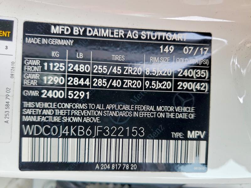 Aukcja sprzedaży 2018 Mercedes-benz Glc Coupe, vin: WDC0J4KB6JF322153, numer aukcji: 50916816