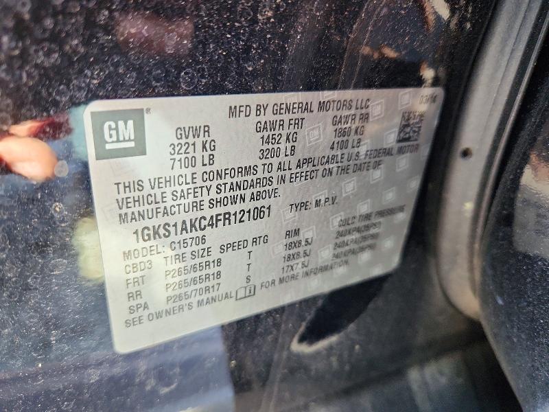 Aukcja sprzedaży 2015 Gmc Yukon, vin: 1GKS1AKC4FR121061, numer aukcji: 50157486