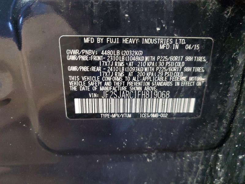 Aukcja sprzedaży 2015 Subaru Forester, vin: JF2SJARC1FH819068, numer aukcji: 50777456