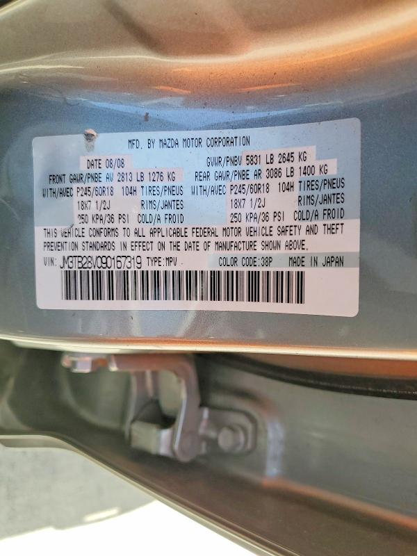 50342076 :رقم المزاد ، JM3TB28V090167319 vin ، 2009 Mazda Cx-9 مزاد بيع