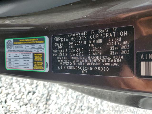 Продажа на аукционе авто 2015 Kia Sedona, vin: KNDME5C1XF6026910, номер лота: 48796636