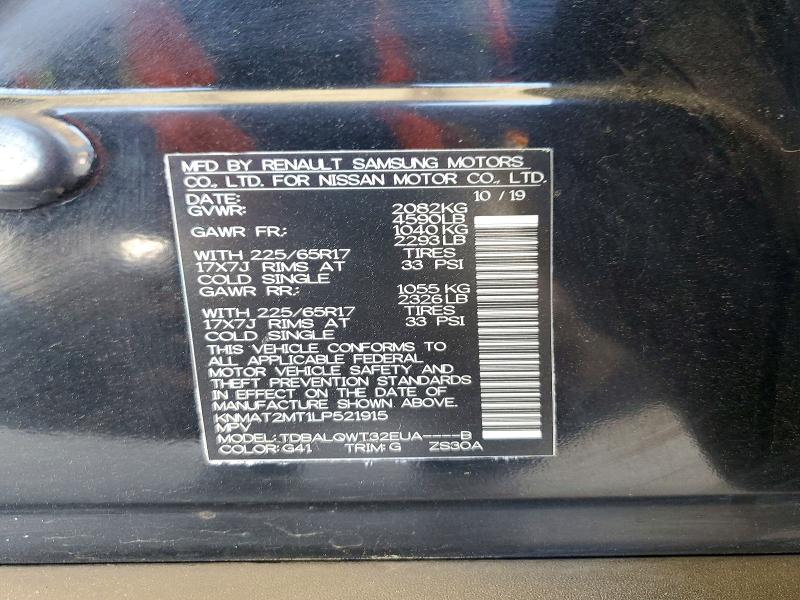 50330226 :رقم المزاد ، KNMAT2MT1LP521915 vin ، 2020 Niss Rogue مزاد بيع