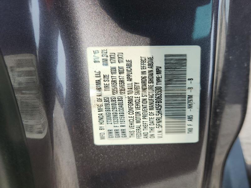 Продаж на аукціоні авто 2015 Honda Odyssey, vin: 5FNRL5H45FB063530, номер лоту: 51985006