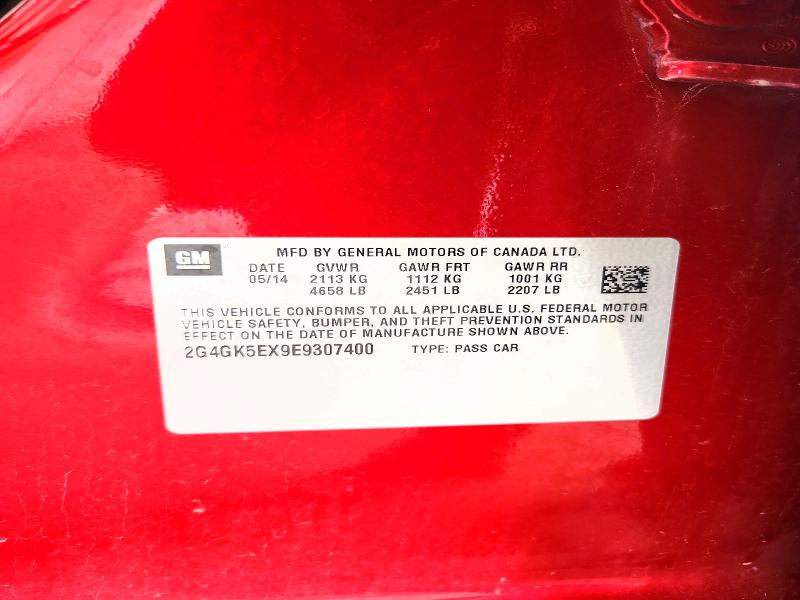 Продаж на аукціоні авто 2014 Buick Regal, vin: 2G4GK5EX9E9307400, номер лоту: 49442286