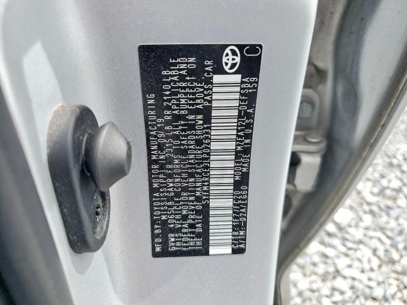 2020 Toyota Corolla მანქანა იყიდება აუქციონზე, vin: 5YFM4RCE3LP026331, აუქციონის ნომერი: 51297116