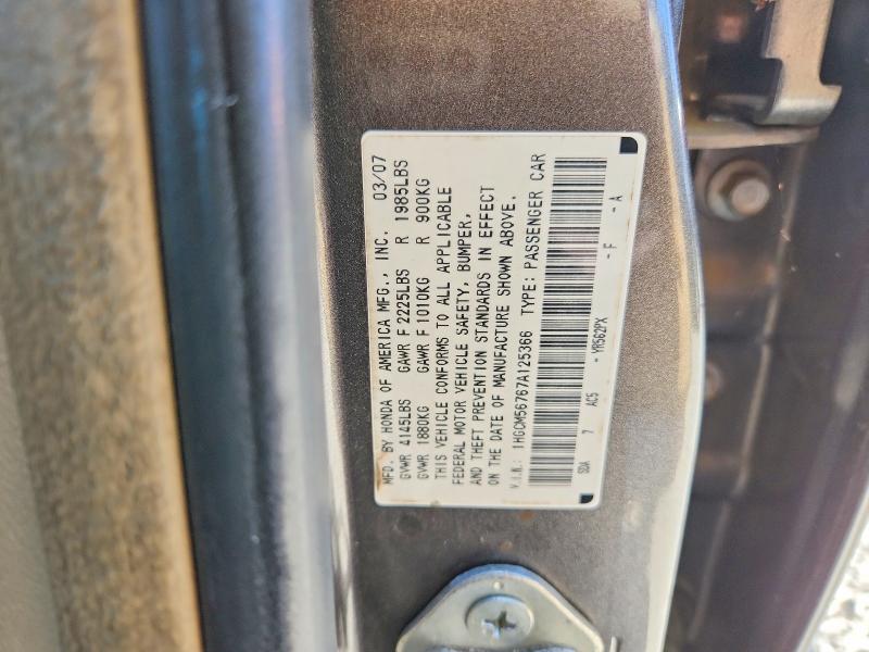 Aukcja sprzedaży 2007 Honda Accord, vin: 1HGCM56767A125366, numer aukcji: 49239676