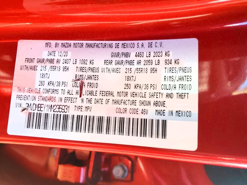 Продажа на аукционе авто 2021 Mazda Cx-30, vin: 3MVDMBEY1MM235931, номер лота: 50046236
